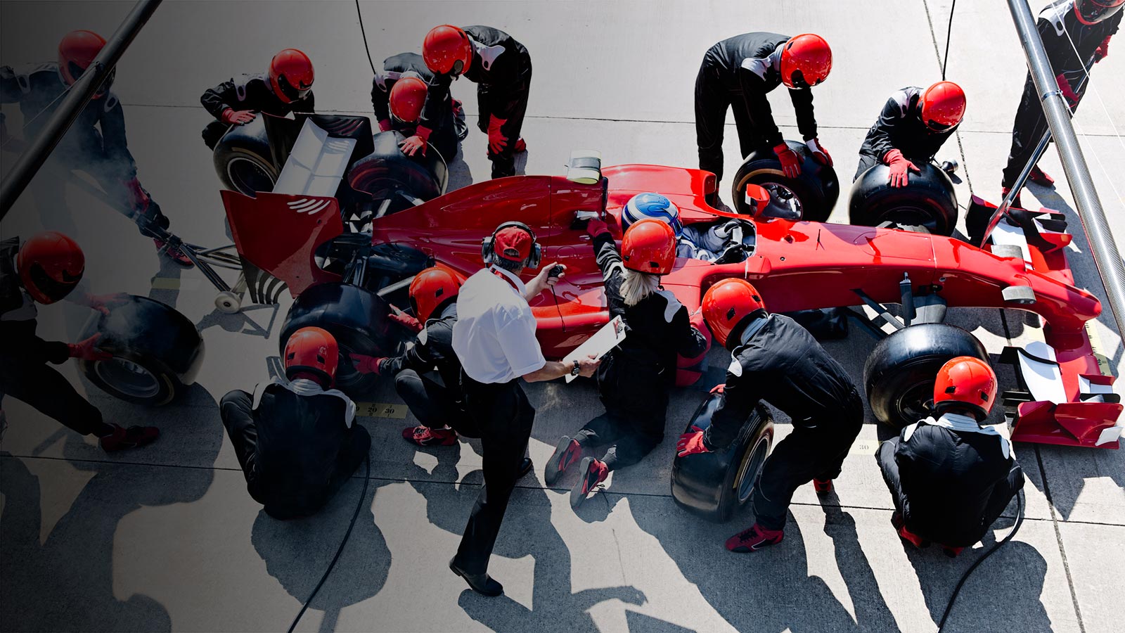 Formula 1 pit crew.